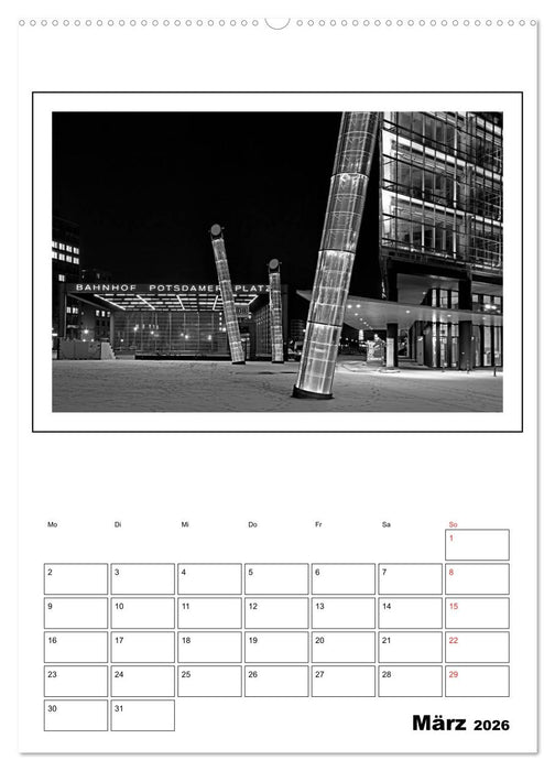 Berlin black & white (CALVENDO Premium Wandkalender 2026)