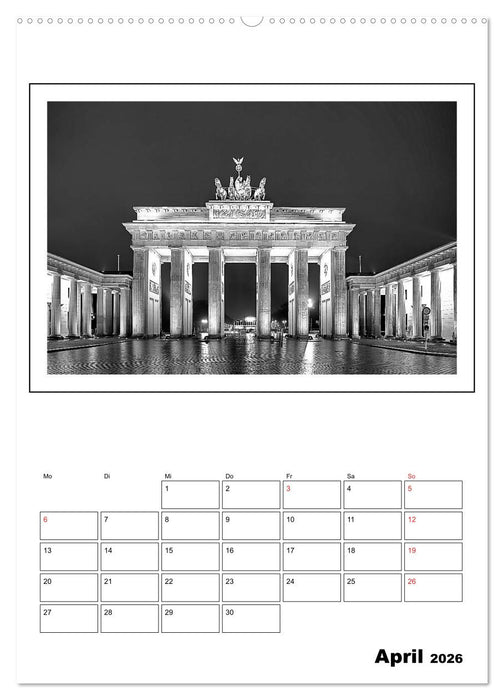 Berlin black & white (CALVENDO Premium Wandkalender 2026)