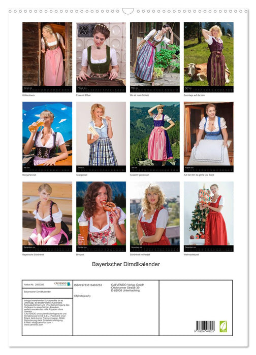 Bayerischer Dirndlkalender (CALVENDO Wandkalender 2026)