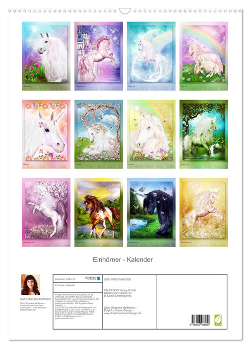 Einhörner - Kalender (CALVENDO Wandkalender 2026)
