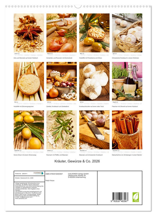 Kräuter, Gewürze & Co. 2026 (CALVENDO Premium Wandkalender 2026)