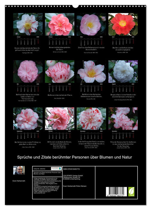 Sprüche und Zitate berühmter Personen über Blumen und Natur (CALVENDO Premium Wandkalender 2026)