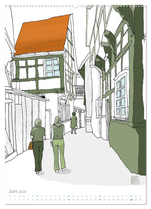 HATTINGEN GEZEICHNET (CALVENDO Wandkalender 2026)