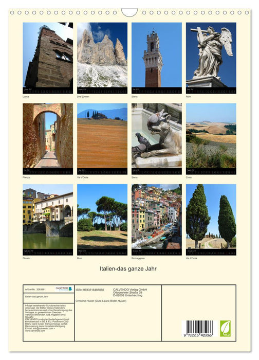 Italien-das ganze Jahr (CALVENDO Wandkalender 2026)