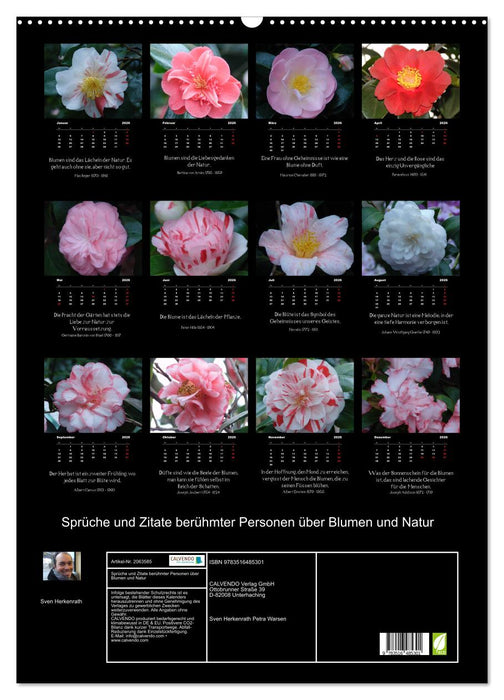 Sprüche und Zitate berühmter Personen über Blumen und Natur (CALVENDO Wandkalender 2026)