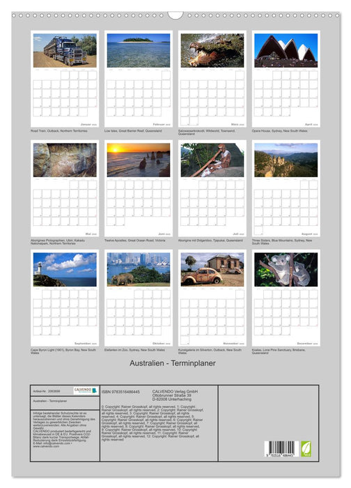 Australien - Terminplaner (CALVENDO Wandkalender 2026)