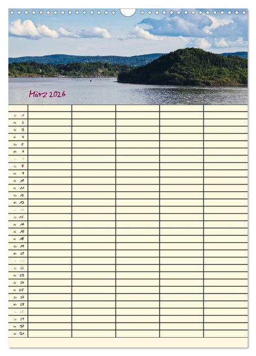 Familienplaner Norwegen (CALVENDO Wandkalender 2026)