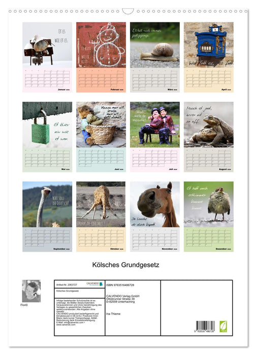 Kölsches Grundgesetz (CALVENDO Wandkalender 2026)