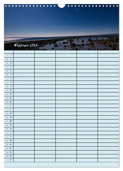 Island Familienplaner (CALVENDO Wandkalender 2026)