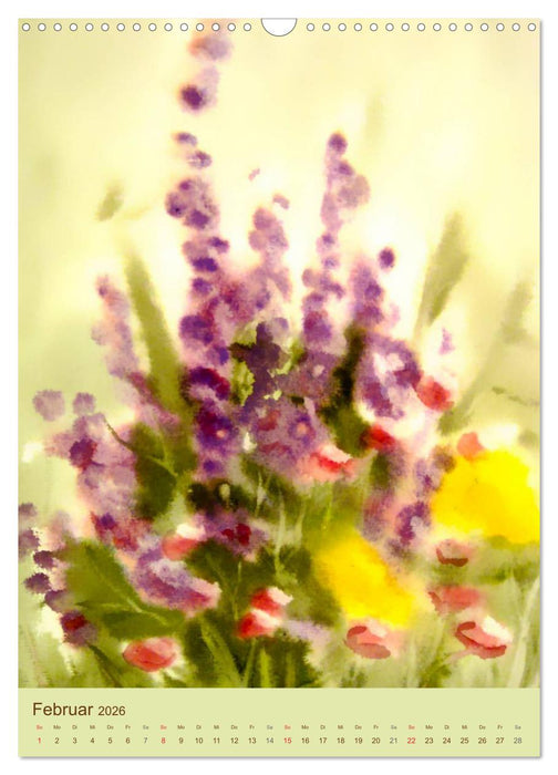 Blumenaquarelle (CALVENDO Wandkalender 2026)