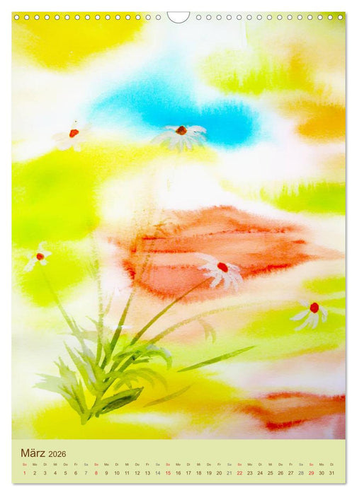 Blumenaquarelle (CALVENDO Wandkalender 2026)
