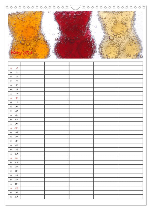 FOOD -Familienkalender (CALVENDO Wandkalender 2026)