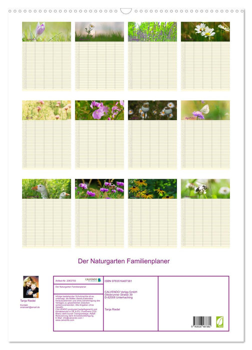Der Naturgarten Familienplaner (CALVENDO Wandkalender 2026)