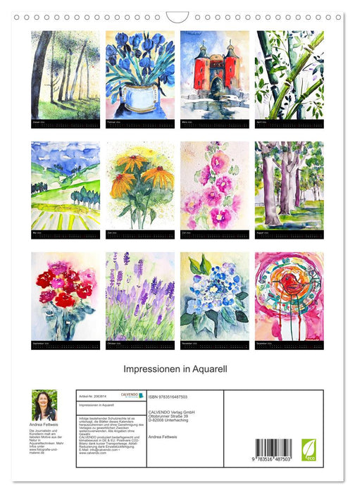 Impressionen in Aquarell (CALVENDO Wandkalender 2026)
