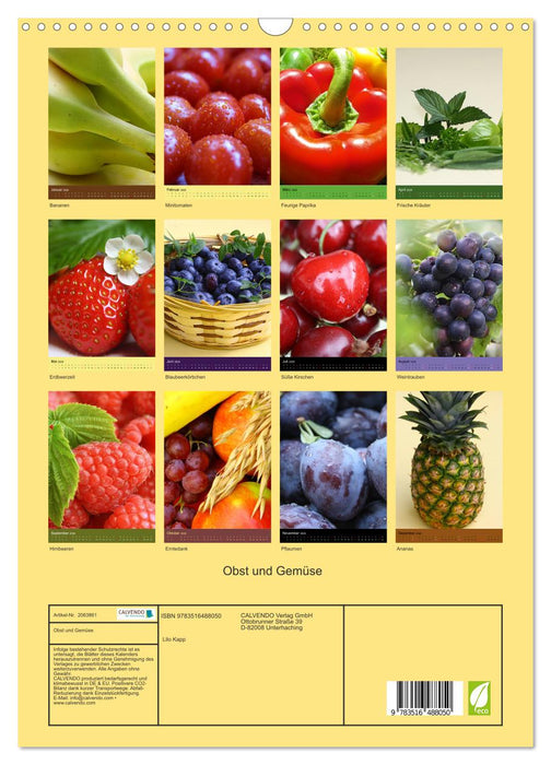 Obst und Gemüse (CALVENDO Wandkalender 2026)