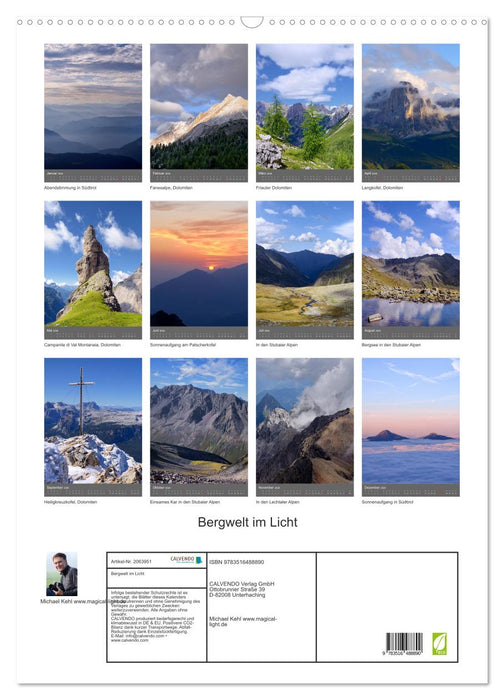 Bergwelt im Licht (CALVENDO Wandkalender 2026)
