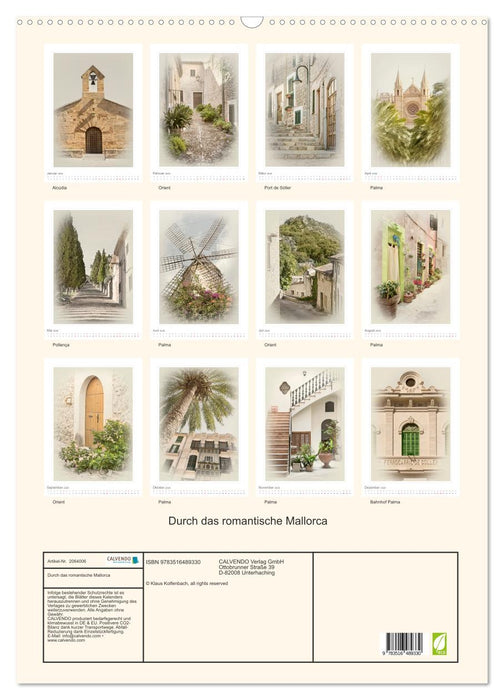 Durch das romantische Mallorca (CALVENDO Wandkalender 2026)
