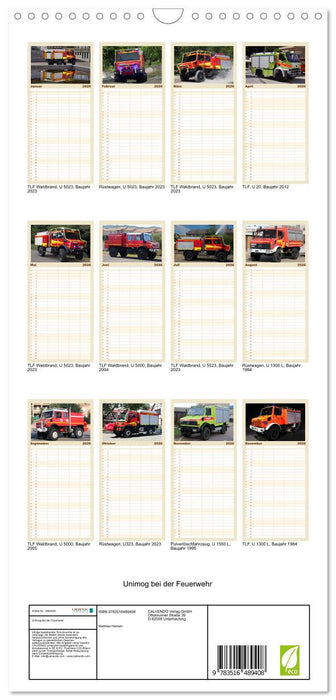 Unimog bei der Feuerwehr (CALVENDO Familienplaner 2026)