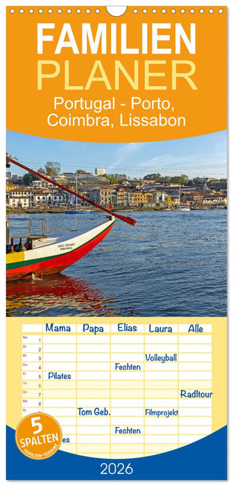Portugal - Porto, Coimbra, Lissabon (CALVENDO Familienplaner 2026)