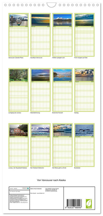 Von Vancouver nach Alaska (CALVENDO Familienplaner 2026)