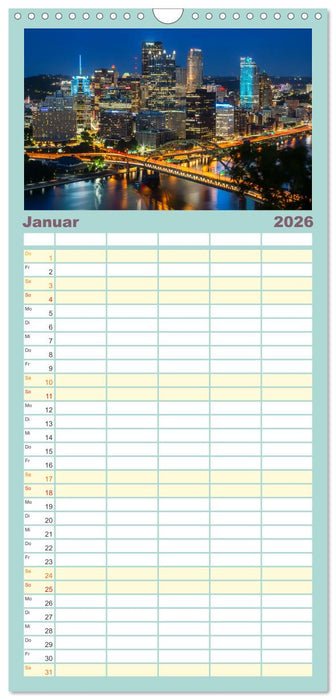 PITTSBURGH Charmante Impressionen (CALVENDO Familienplaner 2026)