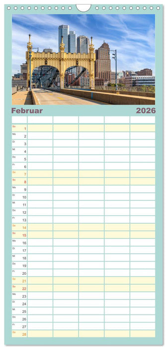 PITTSBURGH Charmante Impressionen (CALVENDO Familienplaner 2026)