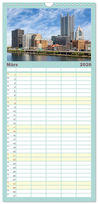 PITTSBURGH Charmante Impressionen (CALVENDO Familienplaner 2026)