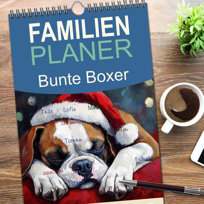 Bunte Boxer (CALVENDO Familienplaner 2026)