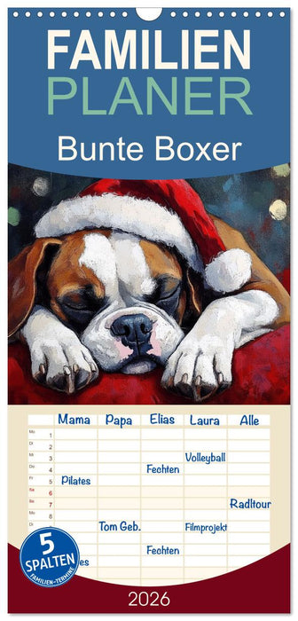 Bunte Boxer (CALVENDO Familienplaner 2026)