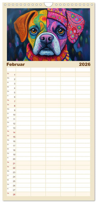 Bunte Boxer (CALVENDO Familienplaner 2026)