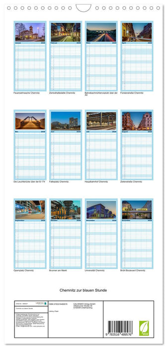Chemnitz zur blauen Stunde (CALVENDO Familienplaner 2026)