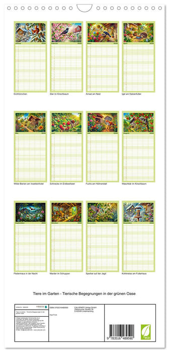 Tiere im Garten - Tierische Begegnungen in der grünen Oase (CALVENDO Familienplaner 2026)
