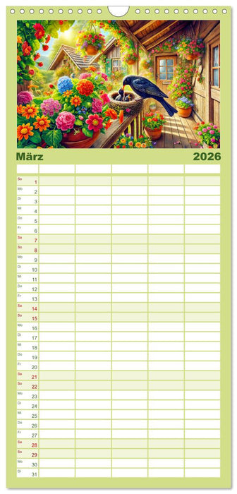 Tiere im Garten - Tierische Begegnungen in der grünen Oase (CALVENDO Familienplaner 2026)