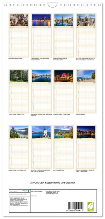 VANCOUVER Küstencharme und Urbanität (CALVENDO Familienplaner 2026)