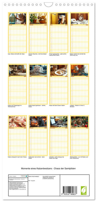 Momente eines Katzenbesitzers - Chaos der Samtpfoten (CALVENDO Familienplaner 2026)