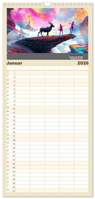 Sternzeichen im Einklang - Aszendent im Jahreshoroskop (CALVENDO Familienplaner 2026)