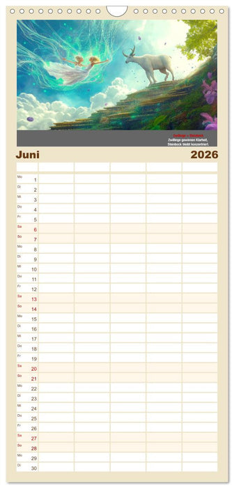 Sternzeichen im Einklang - Aszendent im Jahreshoroskop (CALVENDO Familienplaner 2026)