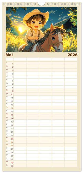 Kleine Farmer. Niedliche Jungs mit ihren tierischen Freunden (CALVENDO Familienplaner 2026)