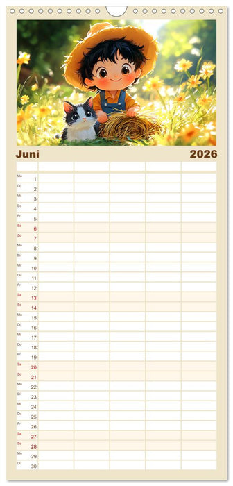 Kleine Farmer. Niedliche Jungs mit ihren tierischen Freunden (CALVENDO Familienplaner 2026)