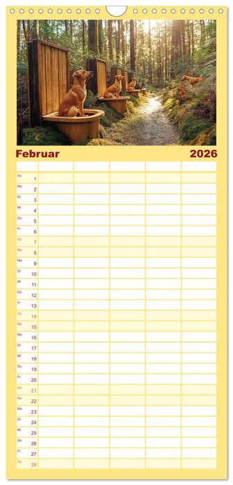 Sitz, Platz, Spül - Hunde auf dem Thron (CALVENDO Familienplaner 2026)