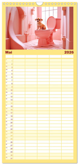 Sitz, Platz, Spül - Hunde auf dem Thron (CALVENDO Familienplaner 2026)