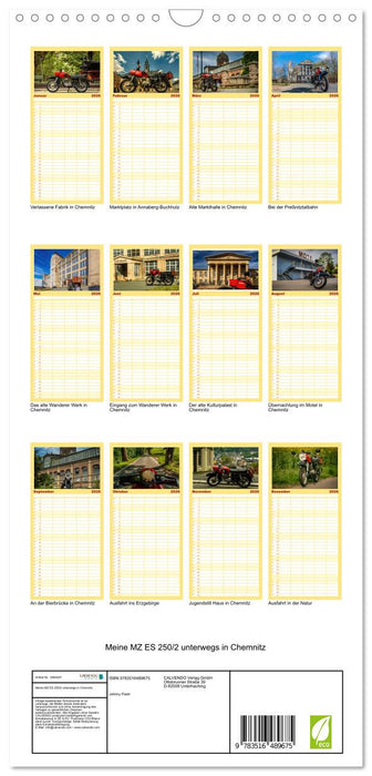 Meine MZ ES 250/2 unterwegs in Chemnitz (CALVENDO Familienplaner 2026)