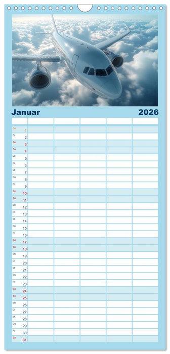 Flugzeugkalender - Die schönsten Passagiermaschinen (CALVENDO Familienplaner 2026)