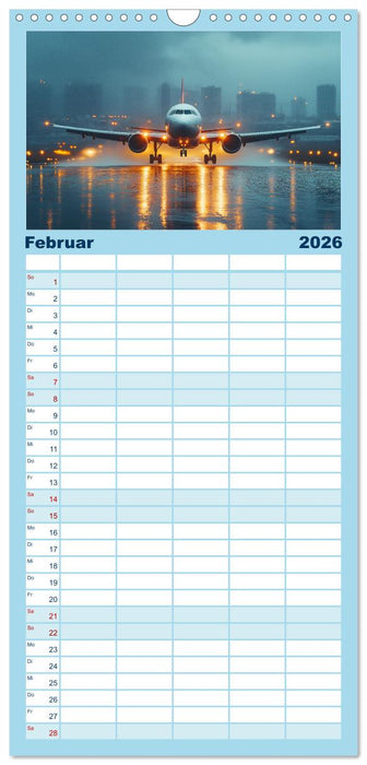 Flugzeugkalender - Die schönsten Passagiermaschinen (CALVENDO Familienplaner 2026)