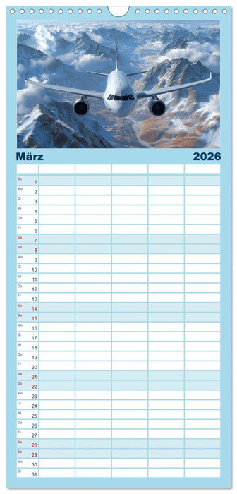 Flugzeugkalender - Die schönsten Passagiermaschinen (CALVENDO Familienplaner 2026)