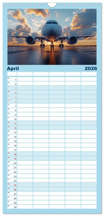 Flugzeugkalender - Die schönsten Passagiermaschinen (CALVENDO Familienplaner 2026)