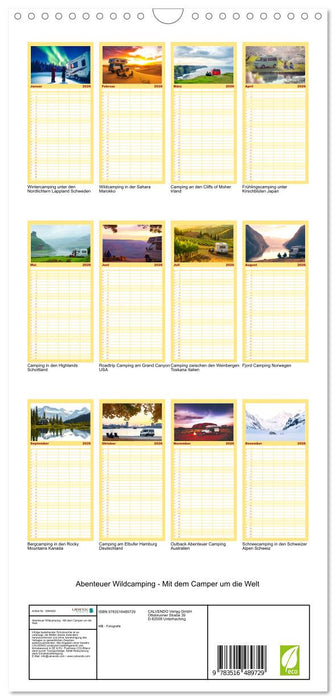 Abenteuer Wildcamping - Mit dem Camper um die Welt (CALVENDO Familienplaner 2026)
