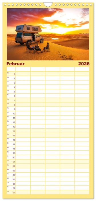 Abenteuer Wildcamping - Mit dem Camper um die Welt (CALVENDO Familienplaner 2026)