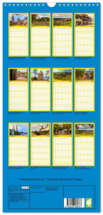 Wartburgstadt Eisenach - Reise durch das schöne Thüringen (CALVENDO Familienplaner 2026)