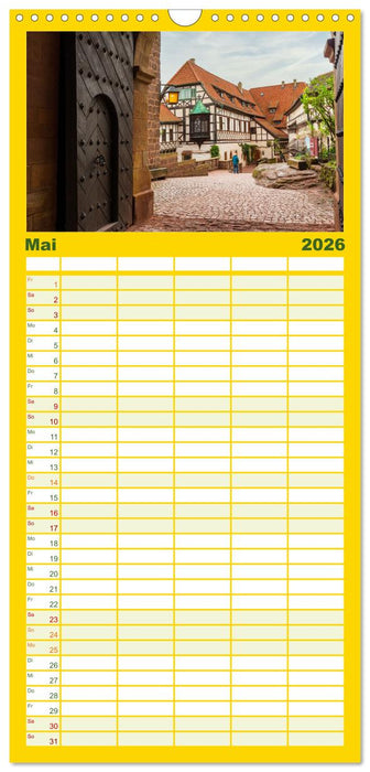 Wartburgstadt Eisenach - Reise durch das schöne Thüringen (CALVENDO Familienplaner 2026)